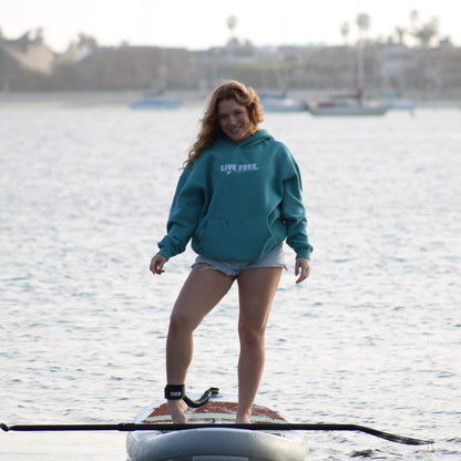 Aqua Green "Live Free" Hoodie