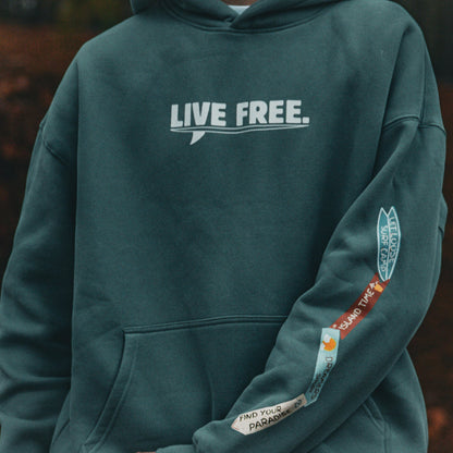 Aqua Green "Live Free" Hoodie