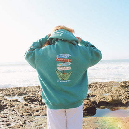 Aqua Green "Live Free" Hoodie