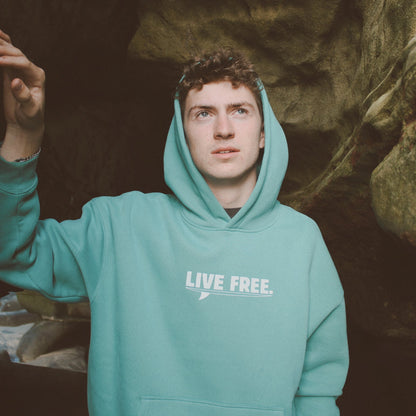 Aqua Green "Live Free" Hoodie